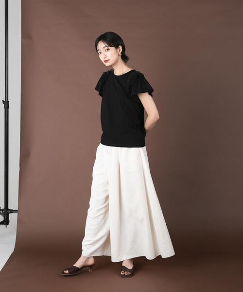 URBAN RESEARCH ROSSO WOMEN（アーバンリサーチ　ロッソ）の「シアードッキングデザインTシャツ（Tシャツ/カットソー・レディース・ホワイト/ブラック・FREE）」の14枚目の写真