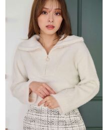 MERCURYDUO | ミニシャギーハーフジップニット(ニット/セーター)