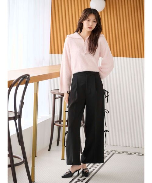 MERCURYDUO（マーキュリーデュオ）の「ミニシャギーハーフジップニット（ニット/セーター・レディース・グレー/アイボリー/ベビーピンク/ライトブルー・FREE）」の20枚目の写真