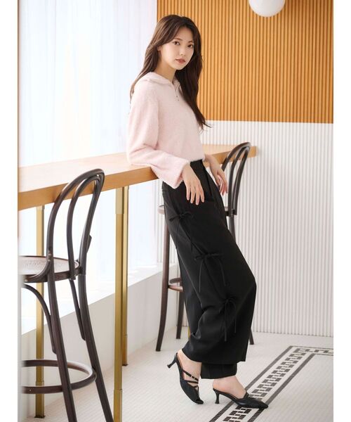 MERCURYDUO（マーキュリーデュオ）の「ミニシャギーハーフジップニット（ニット/セーター・レディース・グレー/アイボリー/ベビーピンク/ライトブルー・FREE）」の21枚目の写真