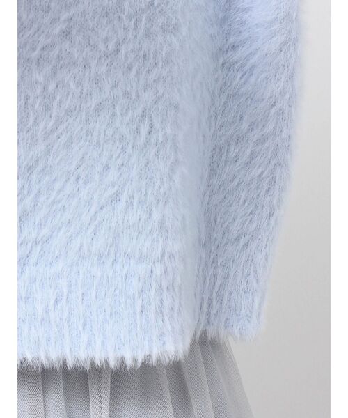 MERCURYDUO（マーキュリーデュオ）の「ミニシャギーハーフジップニット（ニット/セーター・レディース・グレー/アイボリー/ベビーピンク/ライトブルー・FREE）」の5枚目の写真