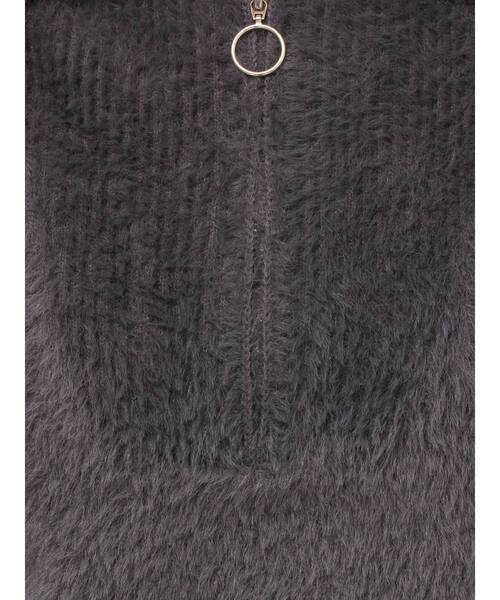 MERCURYDUO（マーキュリーデュオ）の「ミニシャギーハーフジップニット（ニット/セーター・レディース・グレー/アイボリー/ベビーピンク/ライトブルー・FREE）」の10枚目の写真