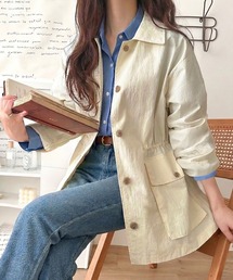 Java（ジャバ）の「《JaVaジャバコラボ》明日、結局これを選んでる。ナイロンワッシャー素材ウエストドロストジャケットコート（ミドル丈）（ブルゾン）」