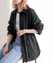 Java（ジャバ）の「《JaVaジャバコラボ》明日、結局これを選んでる。ナイロンワッシャー素材ウエストドロストジャケットコート（ミドル丈）（ブルゾン）」