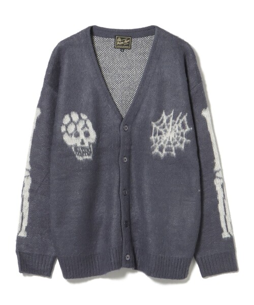 BEAMS HEART(ビームスハート)の「スカル シャギータッチ カーディガン【ユニセックス】(カーディガン/ボレロ・メンズ・ブルー/ブラック・SMALL/LARGE/MEDIUM)」の17枚目の写真