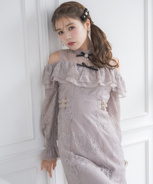 肩開き総レースワンピース（ワンピース）｜couture BY ROJITA