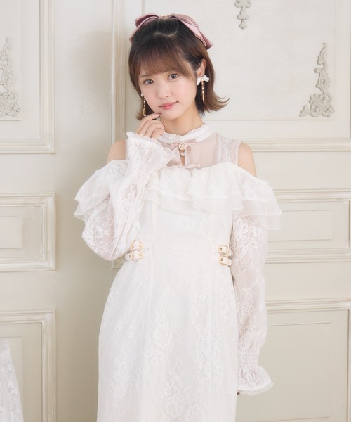 肩開き総レースワンピース（ワンピース）｜couture BY ROJITA
