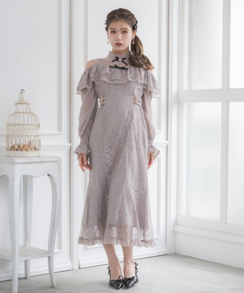 肩開き総レースワンピース（ワンピース）｜couture BY ROJITA