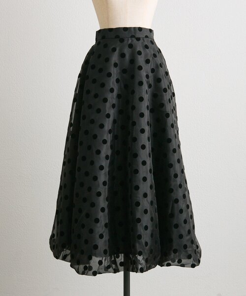 ear PAPILLONNER（イアパピヨネ）の「ドットシアースカート【SUM1 STYLE(スミスタイル)】（スカート・レディース・カーキ/ブラック・FREE）」の8枚目の写真