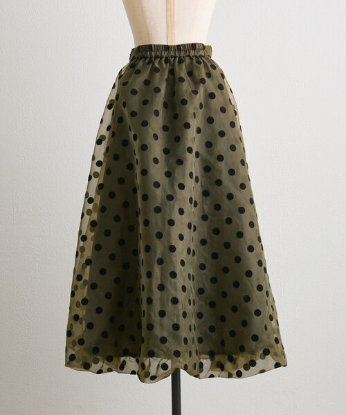 ear PAPILLONNER（イアパピヨネ）の「ドットシアースカート【SUM1 STYLE(スミスタイル)】（スカート・レディース・カーキ/ブラック・FREE）」の19枚目の写真