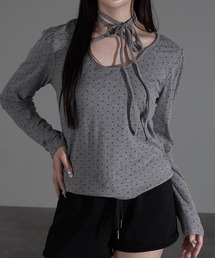 apres jour mignon | ドット柄チョーカートップス(Tシャツ/カットソー)