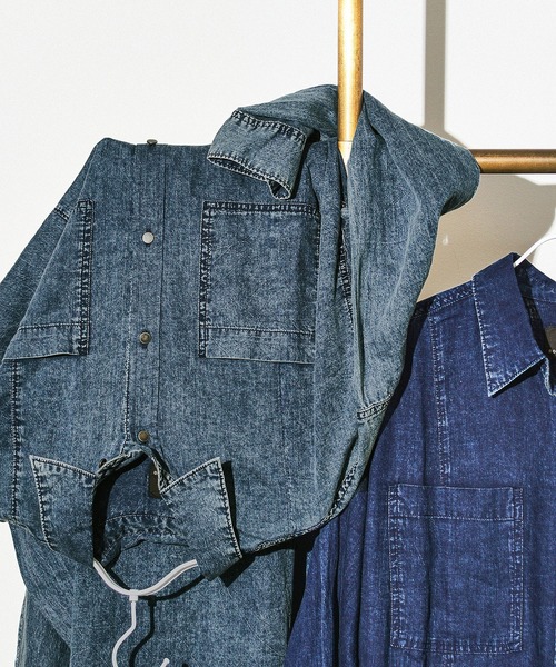 ROSE BUD（ローズバッド）の「【WEB・一部店舗限定】DENIM LIKE SHIRT DRESS（ワンピース・レディース・ブルー/ネイビー・ONE SIZE）」の12枚目の写真