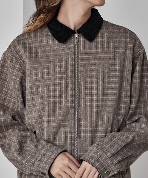 Theater code(シアターコード)の「Gingham Check Double-Zip Blouson / ギンガムチェック ダブルジップブルゾン 秋 秋服メンズ 2026年秋冬 冬服(ブルゾン・メンズ・ブラウン・M/L)」の9枚目の写真