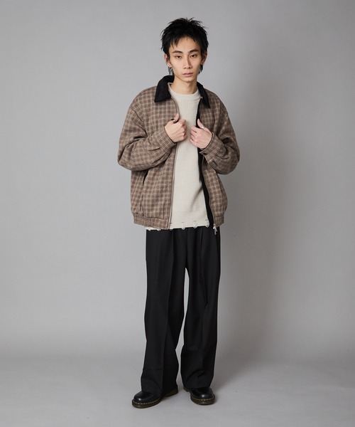 Theater code(シアターコード)の「Gingham Check Double-Zip Blouson / ギンガムチェック ダブルジップブルゾン 秋 秋服メンズ 2026年秋冬 冬服(ブルゾン・メンズ・ブラウン・M/L)」の11枚目の写真