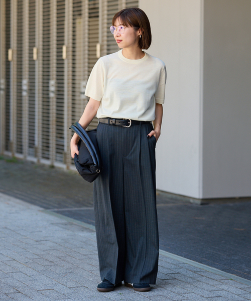 FRAMeWORK（フレームワーク）の「イタリアヤーン basicハーフスリーブプルオーバー（ニット/セーター・レディース・レッド/ブラウン/ネイビー/ホワイト・FREE）」の5枚目の写真