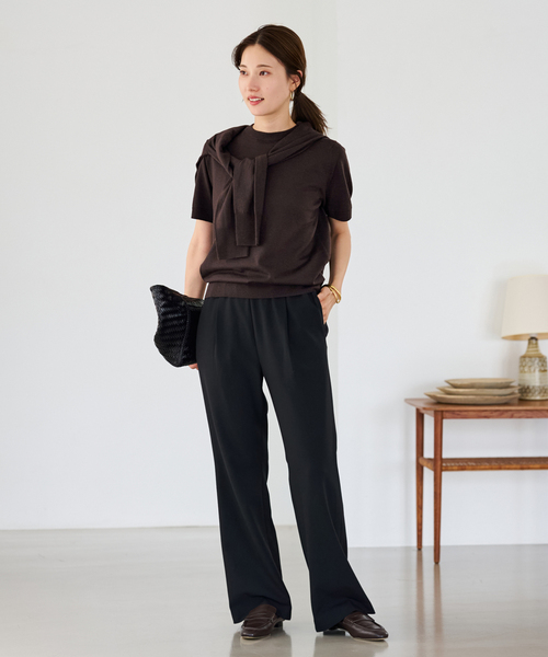 FRAMeWORK（フレームワーク）の「イタリアヤーン basicハーフスリーブプルオーバー（ニット/セーター・レディース・レッド/ブラウン/ネイビー/ホワイト・FREE）」の12枚目の写真