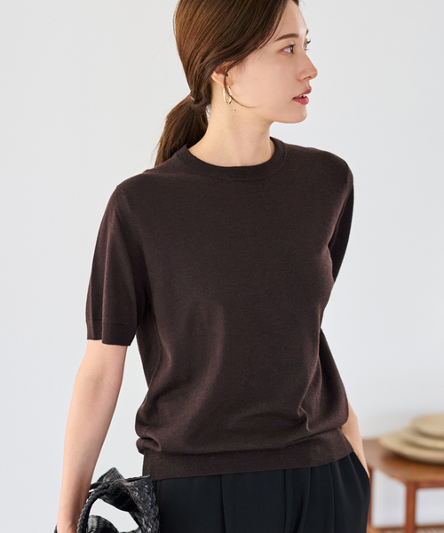 FRAMeWORK（フレームワーク）の「イタリアヤーン basicハーフスリーブプルオーバー（ニット/セーター・レディース・レッド/ブラウン/ネイビー/ホワイト・FREE）」の15枚目の写真