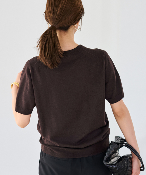 FRAMeWORK（フレームワーク）の「イタリアヤーン basicハーフスリーブプルオーバー（ニット/セーター・レディース・レッド/ブラウン/ネイビー/ホワイト・FREE）」の19枚目の写真