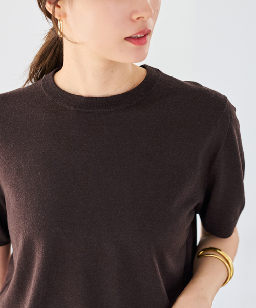 FRAMeWORK（フレームワーク）の「イタリアヤーン basicハーフスリーブプルオーバー（ニット/セーター・レディース・レッド/ブラウン/ネイビー/ホワイト・FREE）」の20枚目の写真