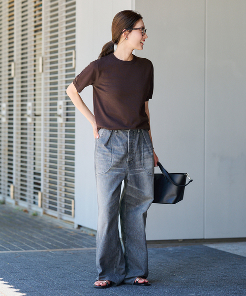 FRAMeWORK（フレームワーク）の「イタリアヤーン basicハーフスリーブプルオーバー（ニット/セーター・レディース・レッド/ブラウン/ネイビー/ホワイト・FREE）」の21枚目の写真