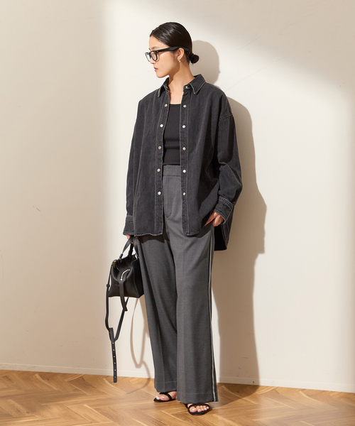 journal standard L'essage（ジャーナルスタンダードレサージュ）の「ソフトサキソニーラインパンツ（その他パンツ・レディース・チャコールグレー/ブラウン・36/38）」の3枚目の写真