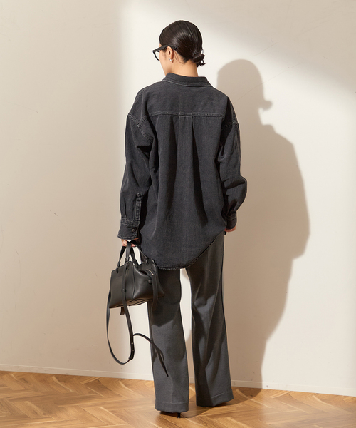 journal standard L'essage（ジャーナルスタンダードレサージュ）の「ソフトサキソニーラインパンツ（その他パンツ・レディース・チャコールグレー/ブラウン・36/38）」の5枚目の写真