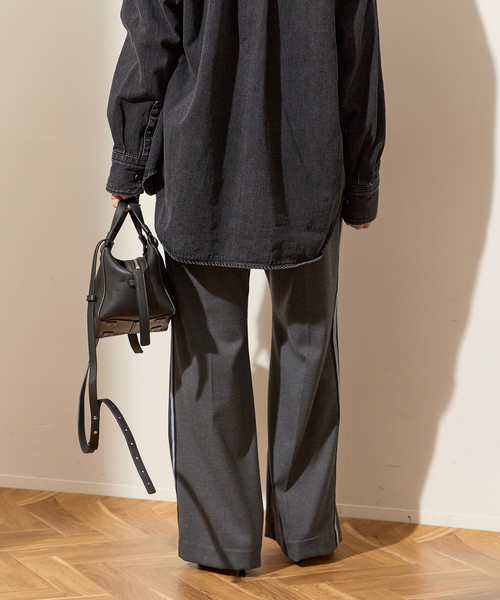 journal standard L'essage（ジャーナルスタンダードレサージュ）の「ソフトサキソニーラインパンツ（その他パンツ・レディース・チャコールグレー/ブラウン・36/38）」の7枚目の写真