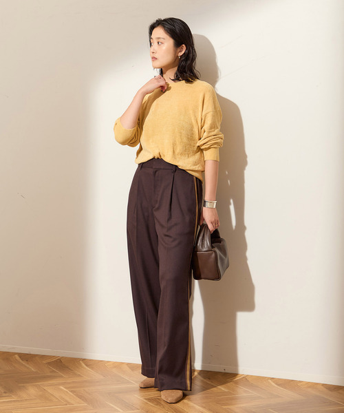 journal standard L'essage（ジャーナルスタンダードレサージュ）の「ソフトサキソニーラインパンツ（その他パンツ・レディース・チャコールグレー/ブラウン・36/38）」の11枚目の写真