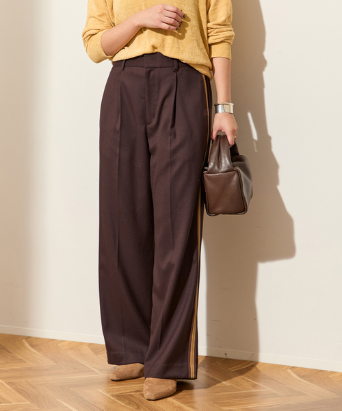 journal standard L'essage（ジャーナルスタンダードレサージュ）の「ソフトサキソニーラインパンツ（その他パンツ・レディース・チャコールグレー/ブラウン・36/38）」の13枚目の写真