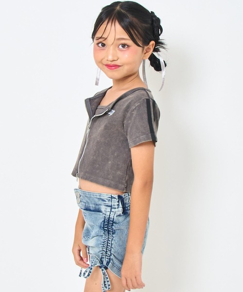 ANAP kids(アナップキッズ)の「ダブルジップ トップス × キャミソール SET(Tシャツ/カットソー・キッズ・ブラック系その他/カーキ/ライトグレー・130cm/120cm/110cm)」の5枚目の写真
