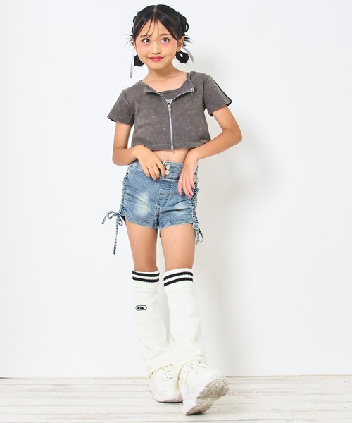 ANAP kids(アナップキッズ)の「ダブルジップ トップス × キャミソール SET(Tシャツ/カットソー・キッズ・ブラック系その他/カーキ/ライトグレー・130cm/120cm/110cm)」の7枚目の写真