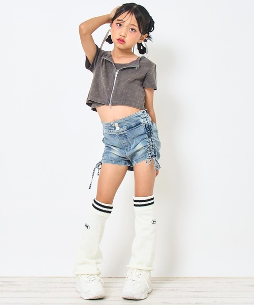 ANAP kids(アナップキッズ)の「ダブルジップ トップス × キャミソール SET(Tシャツ/カットソー・キッズ・ブラック系その他/カーキ/ライトグレー・130cm/120cm/110cm)」の8枚目の写真