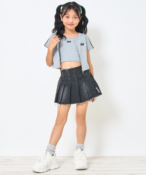 ANAP kids(アナップキッズ)の「ダブルジップ トップス × キャミソール SET(Tシャツ/カットソー・キッズ・ブラック系その他/カーキ/ライトグレー・130cm/120cm/110cm)」の10枚目の写真
