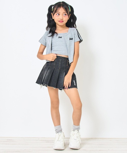 ANAP kids(アナップキッズ)の「ダブルジップ トップス × キャミソール SET(Tシャツ/カットソー・キッズ・ブラック系その他/カーキ/ライトグレー・130cm/120cm/110cm)」の11枚目の写真