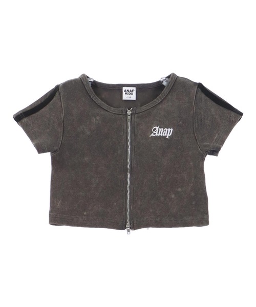ANAP kids(アナップキッズ)の「ダブルジップ トップス × キャミソール SET(Tシャツ/カットソー・キッズ・ブラック系その他/カーキ/ライトグレー・130cm/120cm/110cm)」の16枚目の写真