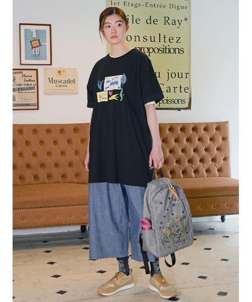 SUPER HAKKA（スーパーハッカ）の「ラインフラワージャカードソックス（ソックス/靴下・レディース・オフホワイト/チャコール/ブルー・FREE）」の9枚目の写真