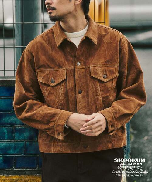 SKOOKUM ファラオジャケット 袖革 RIO BRAVO 別注 美品 SKOOKUM（スクーカム） コート ジャケット JE BUFFALO LEATHER A-2