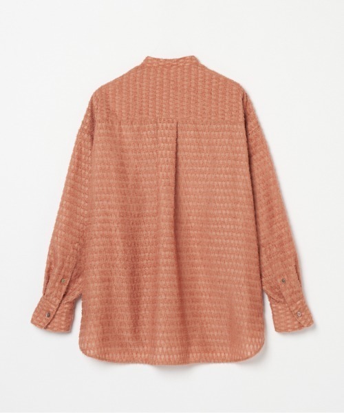 HELIOPOLE(エリオポール)の「CUT JACQUARD BAND COLLAR SHIRT(シャツ/ブラウス・レディース・キャメル/ネイビー/アイボリー・38)」の5枚目の写真