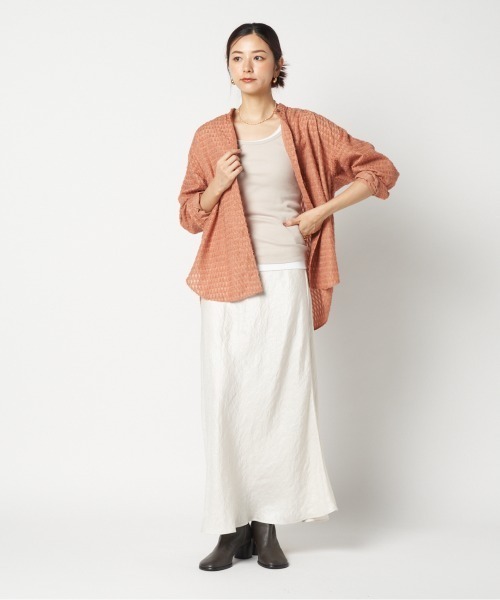 HELIOPOLE(エリオポール)の「CUT JACQUARD BAND COLLAR SHIRT(シャツ/ブラウス・レディース・キャメル/ネイビー/アイボリー・38)」の11枚目の写真