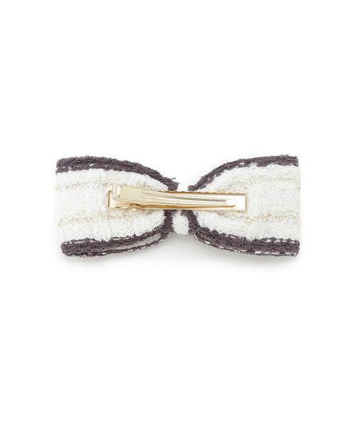 SNIDEL HOME（スナイデルホーム）の「ラメニットリボンピン（ヘアピン・レディース・ライトブルー/オフホワイト/ピンク・F）」の7枚目の写真