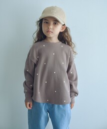 green label relaxing | ハート総柄 ワッフル ロングスリーブTシャツ / キッズ  100cm－160cm(Tシャツ/カットソー)