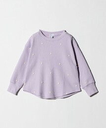 green label relaxing | ハート総柄 ワッフル ロングスリーブTシャツ / キッズ  100cm－160cm(Tシャツ/カットソー)