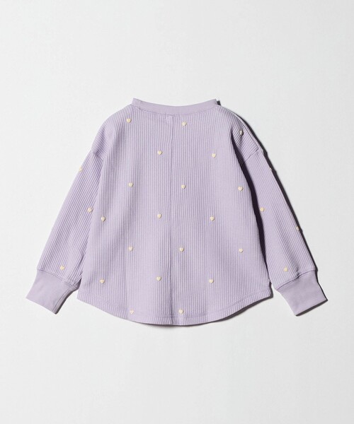 green label relaxing（グリーンレーベルリラクシング）の「ハート総柄 ワッフル ロングスリーブTシャツ / キッズ  100cm－160cm（Tシャツ/カットソー・キッズ・オフホワイト/ライラック/ブラウン系・140cm/100cm/110cm/150cm/120cm/130cm/160cm）」の16枚目の写真