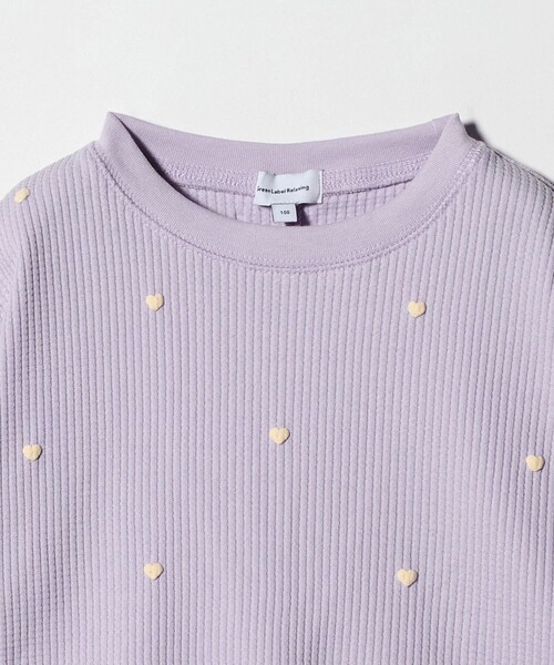 green label relaxing（グリーンレーベルリラクシング）の「ハート総柄 ワッフル ロングスリーブTシャツ / キッズ  100cm－160cm（Tシャツ/カットソー・キッズ・オフホワイト/ライラック/ブラウン系・140cm/100cm/110cm/150cm/120cm/130cm/160cm）」の17枚目の写真