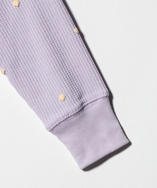 green label relaxing（グリーンレーベルリラクシング）の「ハート総柄 ワッフル ロングスリーブTシャツ / キッズ  100cm－160cm（Tシャツ/カットソー・キッズ・オフホワイト/ライラック/ブラウン系・140cm/100cm/110cm/150cm/120cm/130cm/160cm）」の18枚目の写真