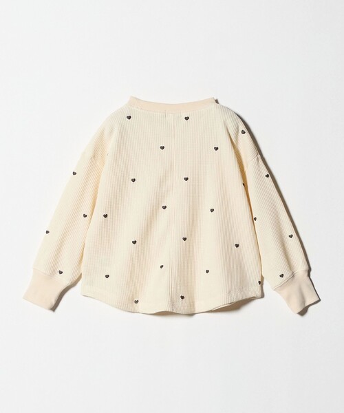 green label relaxing（グリーンレーベルリラクシング）の「ハート総柄 ワッフル ロングスリーブTシャツ / キッズ  100cm－160cm（Tシャツ/カットソー・キッズ・オフホワイト/ライラック/ブラウン系・140cm/100cm/110cm/150cm/120cm/130cm/160cm）」の20枚目の写真