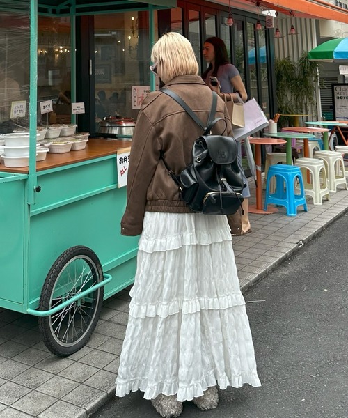 Alley Tokyo(アリートーキョー)の「エコスウェードBIGブルゾン(ブルゾン・レディース・ブラウン・FREE)」の19枚目の写真