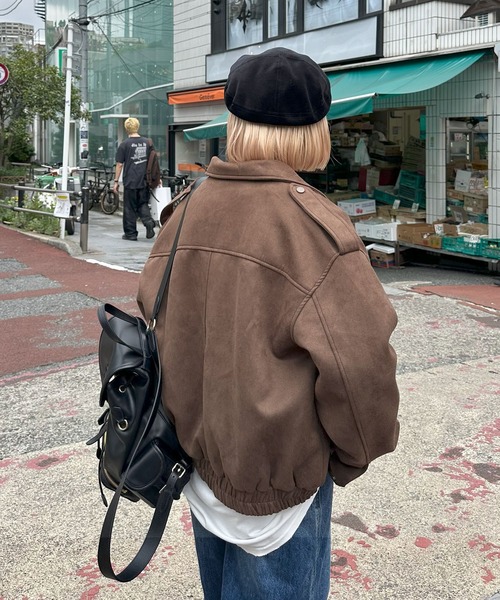 Alley Tokyo(アリートーキョー)の「エコスウェードBIGブルゾン(ブルゾン・レディース・ブラウン・FREE)」の2枚目の写真