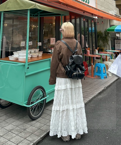 Alley Tokyo(アリートーキョー)の「エコスウェードBIGブルゾン(ブルゾン・レディース・ブラウン・FREE)」の7枚目の写真