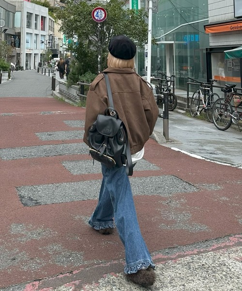 Alley Tokyo(アリートーキョー)の「エコスウェードBIGブルゾン(ブルゾン・レディース・ブラウン・FREE)」の12枚目の写真